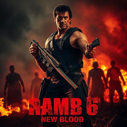 A thrilling and terrifying scene from 'Rambo 6: New Blood', featuring Sylvester Stallone as Rambo and Jon Bernthal
