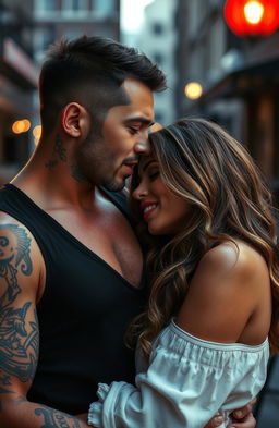 A romantic scene depicting the transition from friends to lovers