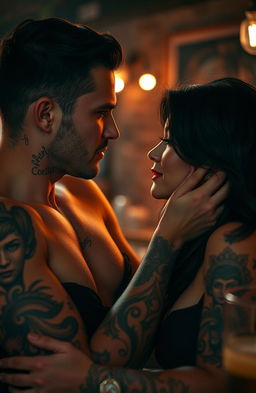 A sexy and romantic scene depicting the transformation of a friendship into a passionate love affair