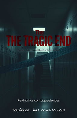 A haunting and muted image of a school corridor at Seoul International School, featuring lockers lining the walls, classrooms partially visible, and stairs that lead up into darkness