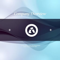 A striking cover design for a company overview document, featuring the company's logo prominently in the center