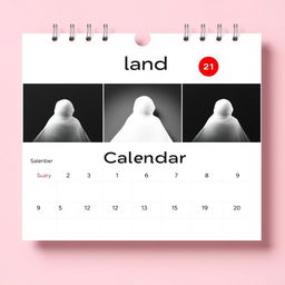 Calendar design focusing on typography