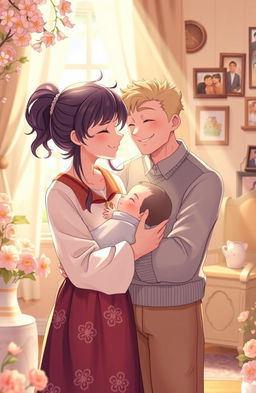 A heartwarming scene depicting two characters deeply connected by friendship and selfless love, surrounded by a soft, dreamy atmosphere