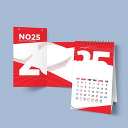 Design a tri-fold calendar for a full-cycle printing company featuring a New Year theme for 2025