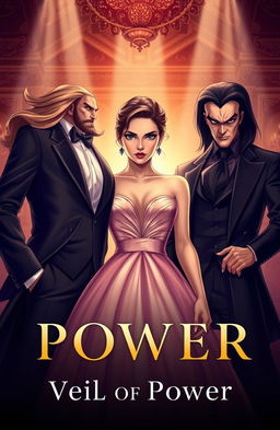 A dramatic scene illustrating the intense love triangle in 'Veil of Power'