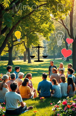 A vibrant and engaging scene depicting the concept of moral intelligence