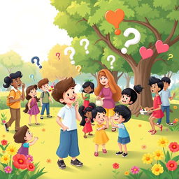 A colorful and dynamic animation scene representing the concept of moral intelligence