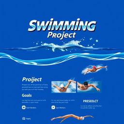A visually appealing front page design for a swimming project