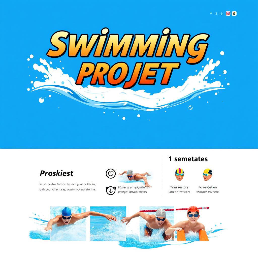 A visually appealing front page design for a swimming project