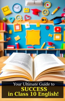 A vibrant classroom setting filled with colorful elements symbolizing knowledge and learning