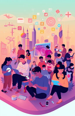 A conceptual illustration representing the integration of Pancasila values into a digital society