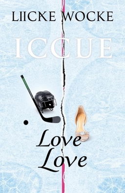 A book cover design featuring an ice rink background with visible skate tracks etched into the ice