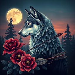 A stunning book cover design showcasing a wolf in side profile, capturing its fierce yet elegant expression