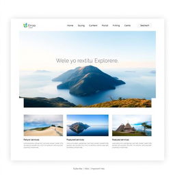 A clean and modern website homepage design featuring a sleek layout with beautifully arranged sections for content