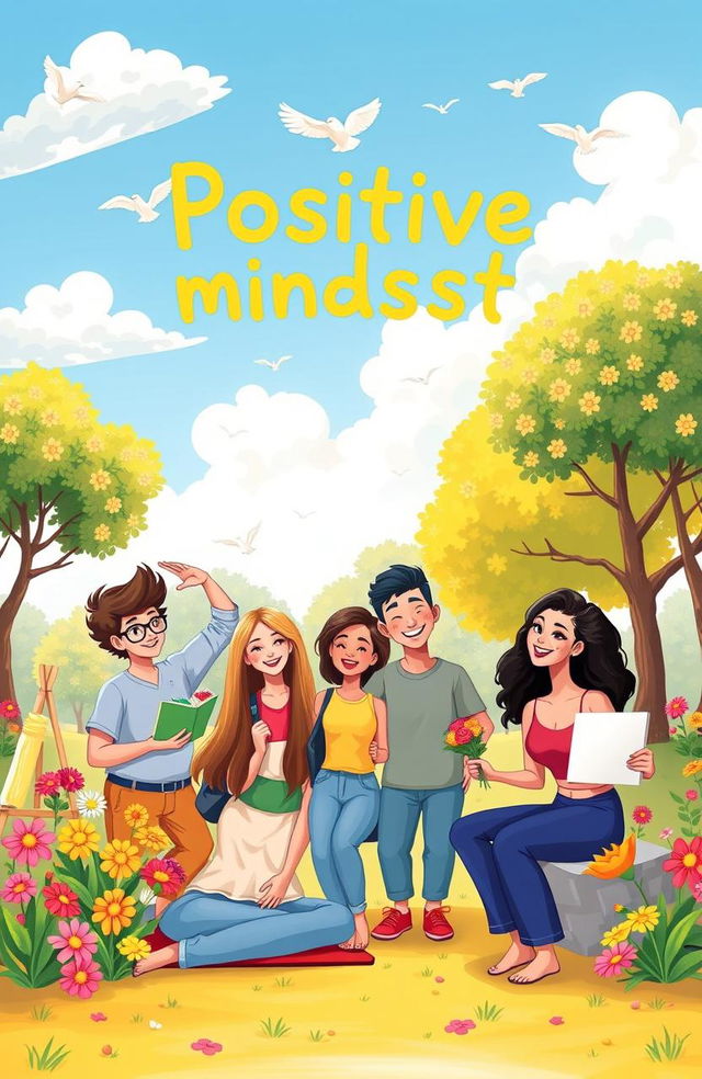 A vibrant and uplifting illustration representing a positive mindset