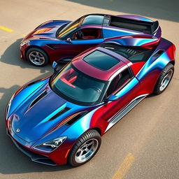 A sleek sports car featuring an aggressive design with 31 inch tires, demonstrating a perfect blend of performance and style