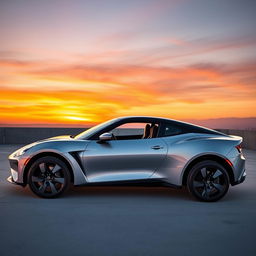 A sleek and modern sportscar featuring an impressive design, equipped with large 31-inch tires