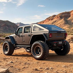 An off-road sports car featuring a rugged yet sleek design, equipped with 31 inch tires for enhanced traction and stability