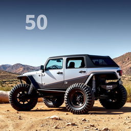 An off-road sports car featuring a rugged yet sleek design, equipped with 31 inch tires for enhanced traction and stability