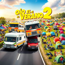 A lively movie poster for the family comedy film 'Odio el Verano 2'