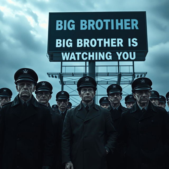 A chilling depiction of the Thought Police from George Orwell's dystopian novel, 1984