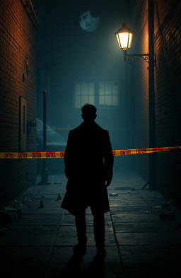 An aesthetic crime scene setting, depicting elements of revenge