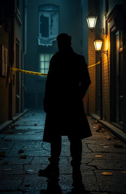 An aesthetic crime scene setting, depicting elements of revenge