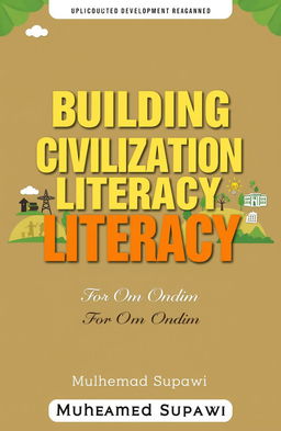 A political book cover design featuring a blend of elements symbolizing regional development, such as diverse landscapes, community cooperation, and educational symbols like books or light bulbs