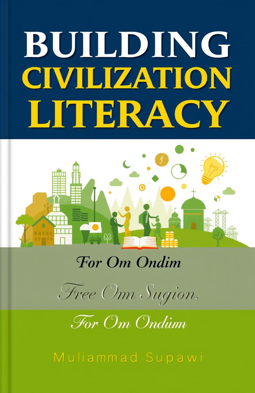 A political book cover design featuring a blend of elements symbolizing regional development, such as diverse landscapes, community cooperation, and educational symbols like books or light bulbs