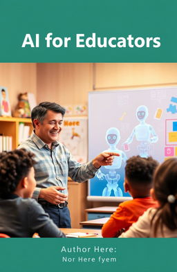 A book cover for 'AI for Educators' showcasing a modern, welcoming classroom environment