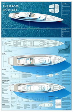 A detailed ship design plan layout showcasing various elements such as hull shape, deck arrangements, and structural components