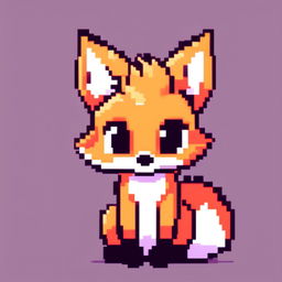 Pixel art profile picture featuring an adorable fox with large eyes and a bushy tail against a contrasting background.