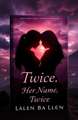 A captivating book cover design featuring the silhouettes of two girls embracing each other against a backdrop of an apocalyptic world