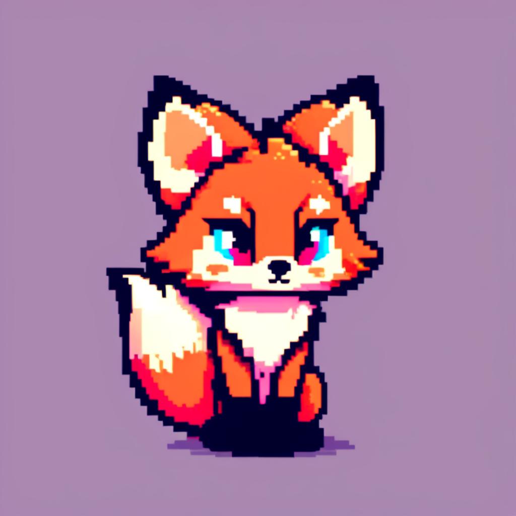 Pixel art profile picture featuring a different adorable fox with expressive eyes and a playful stance against a vibrant background