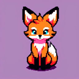 Pixel art profile picture featuring a different adorable fox with expressive eyes and a playful stance against a vibrant background