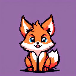 Pixel art profile picture featuring a different adorable fox with expressive eyes and a playful stance against a vibrant background