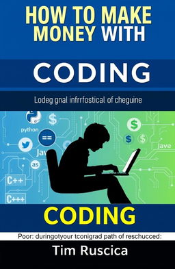 A comprehensive guidebook cover titled 'How to Make Money with Coding' by Tim Ruscica, featuring a modern and professional design