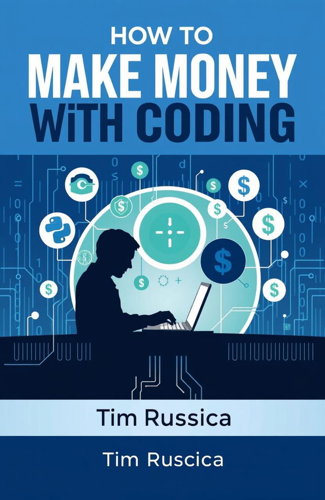 A comprehensive guidebook cover titled 'How to Make Money with Coding' by Tim Ruscica, featuring a modern and professional design