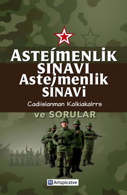 A book cover design for an eBook titled 'Asteğmenlik Sınavı Çalışma Kaynakları ve Sorular', prominently featuring the title in bold, elegant typography