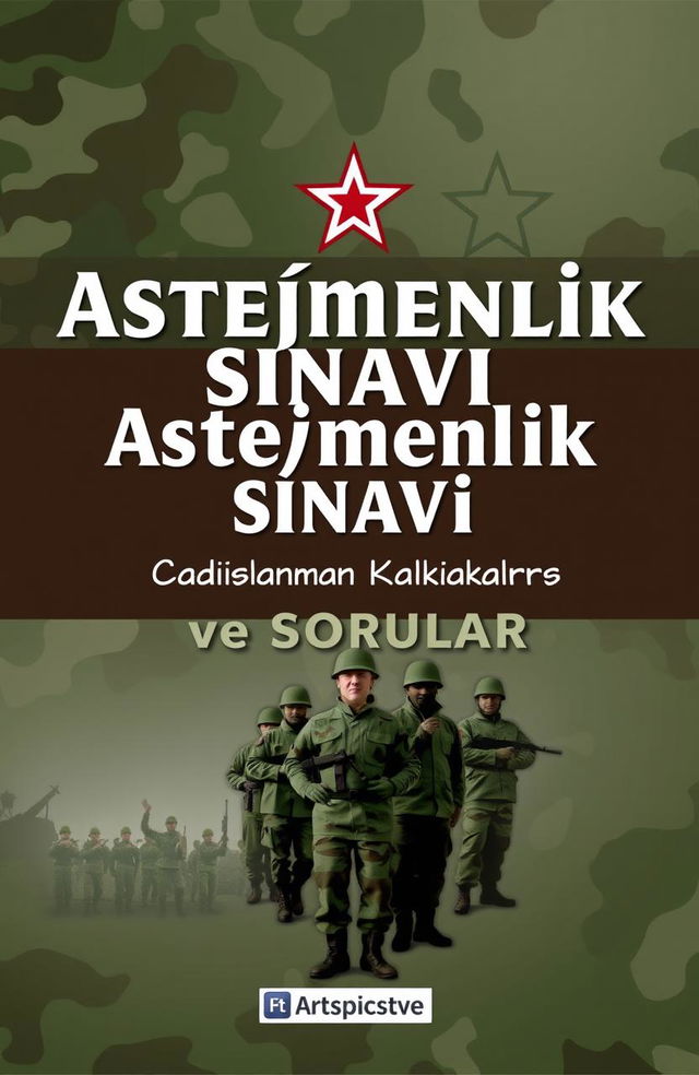 A book cover design for an eBook titled 'Asteğmenlik Sınavı Çalışma Kaynakları ve Sorular', prominently featuring the title in bold, elegant typography