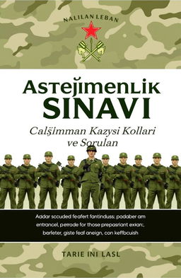 A book cover design for an eBook titled 'Asteğmenlik Sınavı Çalışma Kaynakları ve Sorular', prominently featuring the title in bold, elegant typography