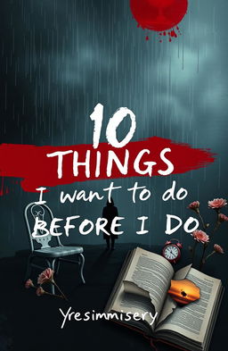 An emotionally evocative book cover design titled '10 THINGS I WANT TO DO BEFORE I DIE'
