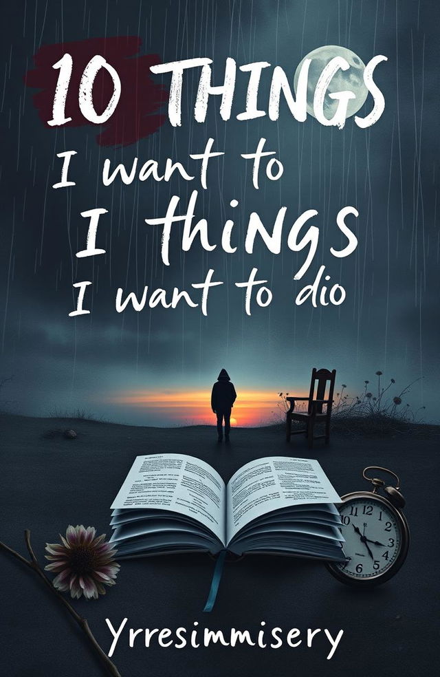 An emotionally evocative book cover design titled '10 THINGS I WANT TO DO BEFORE I DIE'