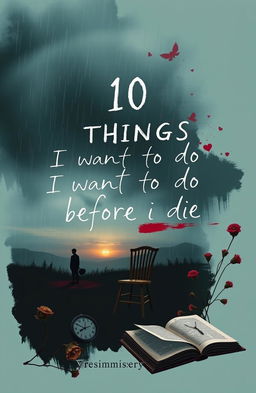 An emotionally evocative book cover design titled '10 THINGS I WANT TO DO BEFORE I DIE'