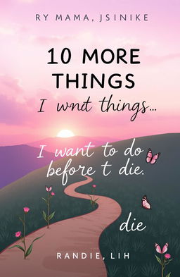 A book cover design titled '10 MORE THINGS I WANT TO DO BEFORE I DIE'