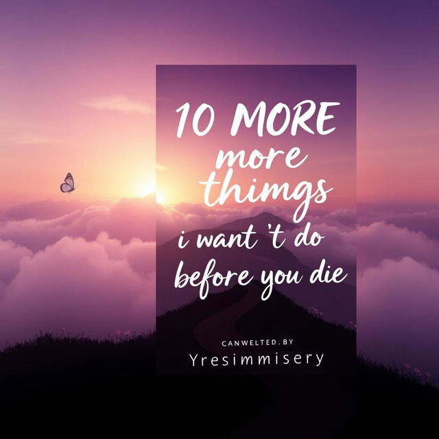 A book cover design for '10 MORE THINGS I WANT TO DO BEFORE I DIE' by Yresimmisery