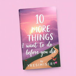 A book cover design for '10 MORE THINGS I WANT TO DO BEFORE I DIE' by Yresimmisery