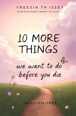 An inspiring book cover for '10 MORE THINGS WE WANT TO DO BEFORE WE DIE' by Yresimmisery, featuring a sunrise breaking through soft, fluffy clouds, symbolizing resilience and new beginnings