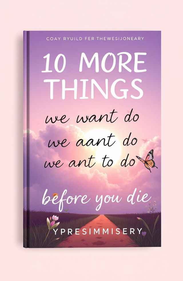 An inspiring book cover for '10 MORE THINGS WE WANT TO DO BEFORE WE DIE' by Yresimmisery, featuring a sunrise breaking through soft, fluffy clouds, symbolizing resilience and new beginnings