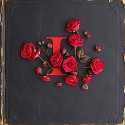The background of the image portrays an old, black book cover with a textured appearance, resembling aged leather or parchment